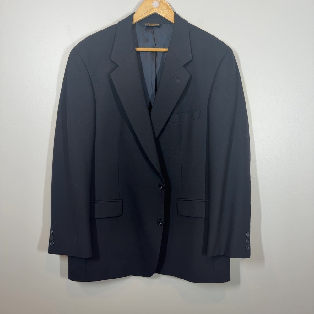 Brooks Brothers Brooksease Men's 43R Black Wool Blend Blazer Jacket EUC Preppy